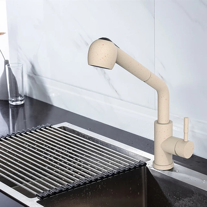 Black Pull-Out Kitchen Faucet with Brushed Nickel and Chrome Finish